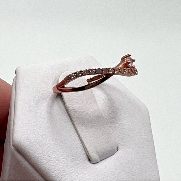 Sale $12 Firm! Rose Gold Plated over Sterling Cz Ring - Picture 12 of 17